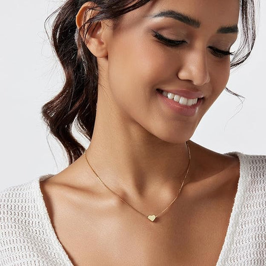 Cute Heart Gold Necklace with gift Packaging 💖