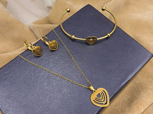 Heart Shape ❤ Stainless Steel Locket Set