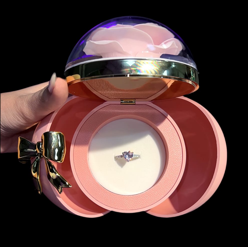 Eternal Rose Jewelry Box + Heart Ring💖 ( With Gift Bag )